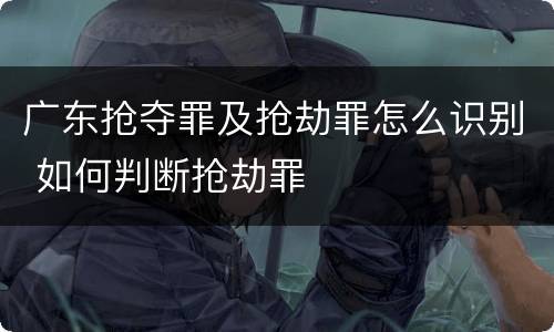 广东抢夺罪及抢劫罪怎么识别 如何判断抢劫罪