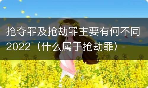 抢夺罪及抢劫罪主要有何不同2022（什么属于抢劫罪）