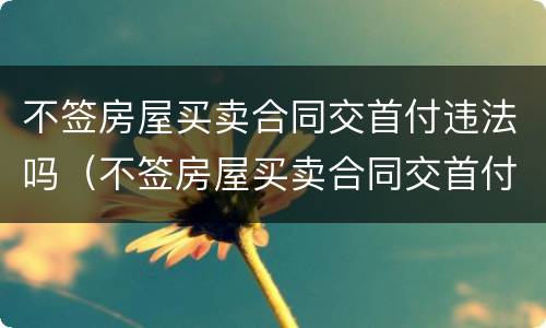 不签房屋买卖合同交首付违法吗（不签房屋买卖合同交首付违法吗）