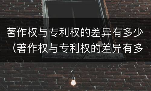 著作权与专利权的差异有多少（著作权与专利权的差异有多少个）