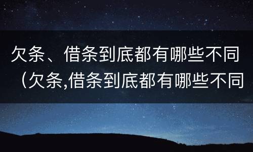 欠条、借条到底都有哪些不同（欠条,借条到底都有哪些不同之处）