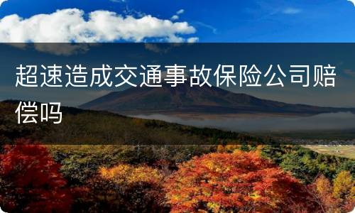 超速造成交通事故保险公司赔偿吗