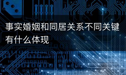 事实婚姻和同居关系不同关键有什么体现
