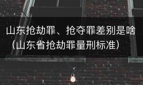 山东抢劫罪、抢夺罪差别是啥（山东省抢劫罪量刑标准）