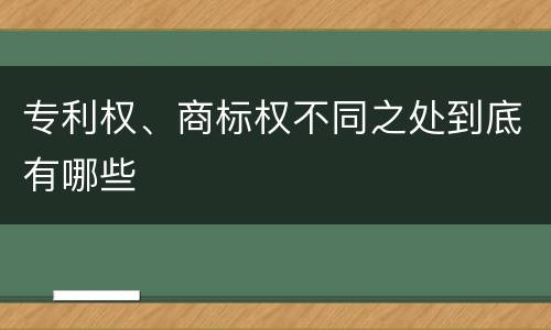 专利权、商标权不同之处到底有哪些