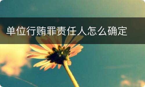 单位行贿罪责任人怎么确定