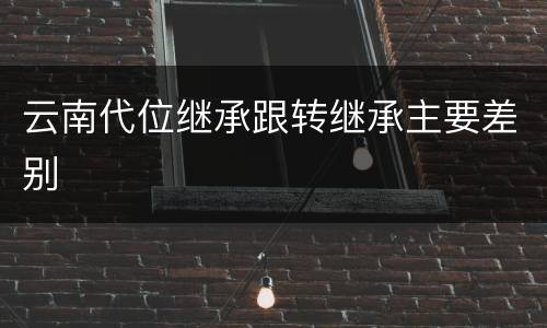 云南代位继承跟转继承主要差别
