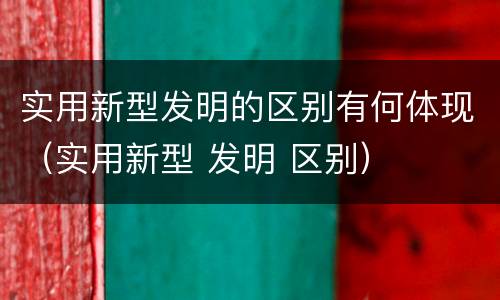 实用新型发明的区别有何体现（实用新型 发明 区别）