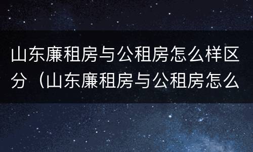 山东廉租房与公租房怎么样区分（山东廉租房与公租房怎么样区分的）