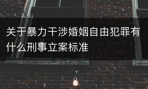 关于暴力干涉婚姻自由犯罪有什么刑事立案标准