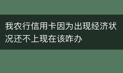 我农行信用卡因为出现经济状况还不上现在该咋办
