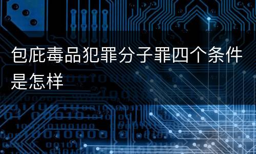 包庇毒品犯罪分子罪四个条件是怎样