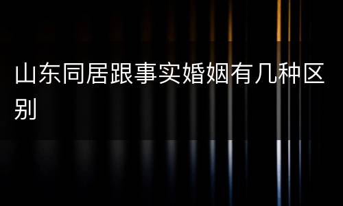 山东同居跟事实婚姻有几种区别