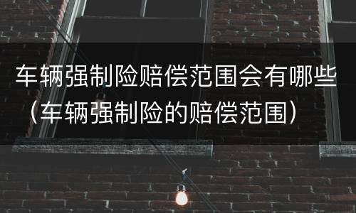 车辆强制险赔偿范围会有哪些（车辆强制险的赔偿范围）