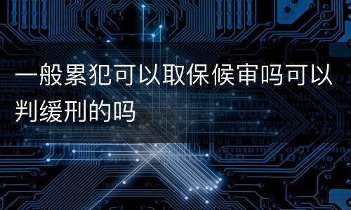 一般累犯可以取保候审吗可以判缓刑的吗