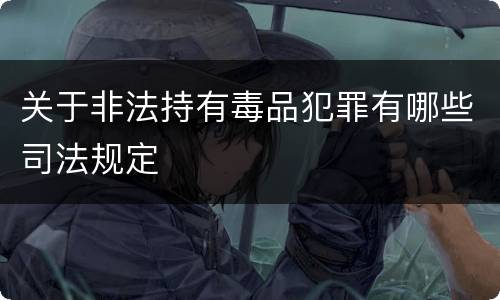 关于非法持有毒品犯罪有哪些司法规定