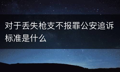 对于丢失枪支不报罪公安追诉标准是什么