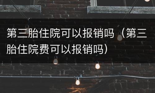 第三胎住院可以报销吗（第三胎住院费可以报销吗）