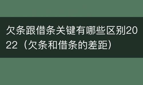 欠条跟借条关键有哪些区别2022（欠条和借条的差距）