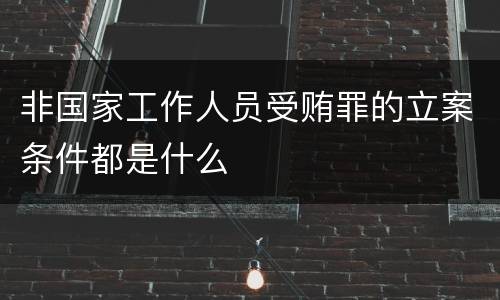 非国家工作人员受贿罪的立案条件都是什么
