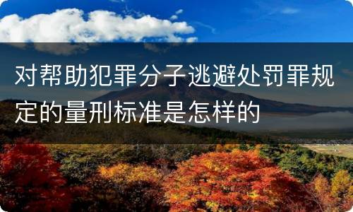 对帮助犯罪分子逃避处罚罪规定的量刑标准是怎样的
