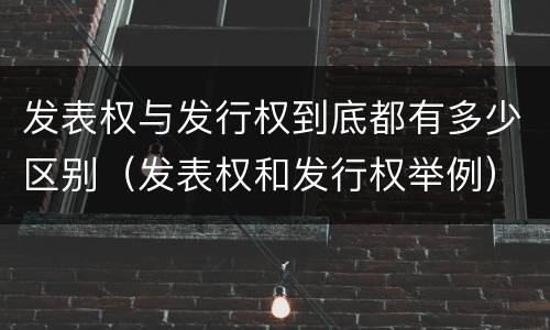 发表权与发行权到底都有多少区别（发表权和发行权举例）
