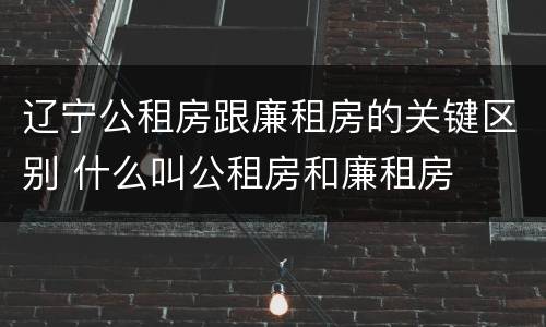 辽宁公租房跟廉租房的关键区别 什么叫公租房和廉租房