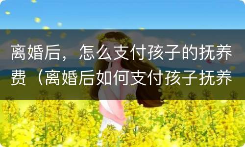 离婚后，怎么支付孩子的抚养费（离婚后如何支付孩子抚养费）