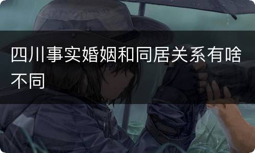 四川事实婚姻和同居关系有啥不同