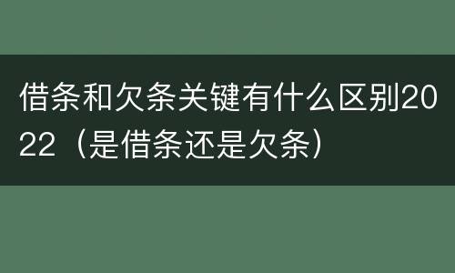 借条和欠条关键有什么区别2022（是借条还是欠条）