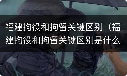 福建拘役和拘留关键区别（福建拘役和拘留关键区别是什么）