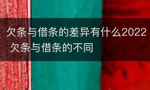 欠条与借条的差异有什么2022 欠条与借条的不同