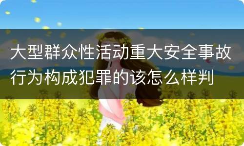 大型群众性活动重大安全事故行为构成犯罪的该怎么样判