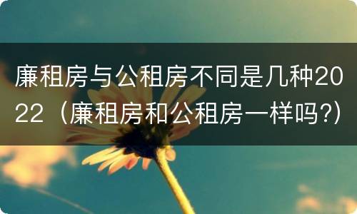 廉租房与公租房不同是几种2022（廉租房和公租房一样吗?）