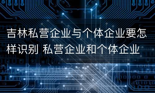 吉林私营企业与个体企业要怎样识别 私营企业和个体企业