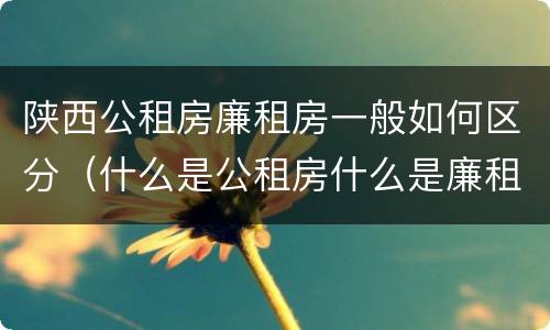 陕西公租房廉租房一般如何区分（什么是公租房什么是廉租房）