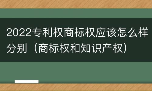 2022专利权商标权应该怎么样分别（商标权和知识产权）