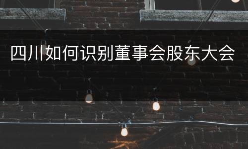 四川如何识别董事会股东大会