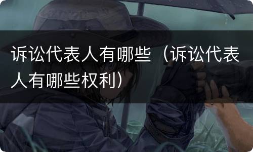 诉讼代表人有哪些（诉讼代表人有哪些权利）