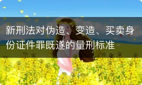 新刑法对伪造、变造、买卖身份证件罪既遂的量刑标准