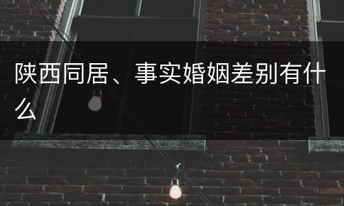 陕西同居、事实婚姻差别有什么