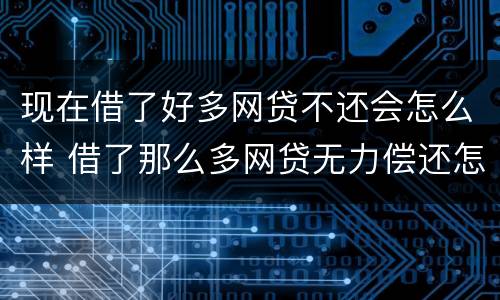 现在借了好多网贷不还会怎么样 借了那么多网贷无力偿还怎么办?