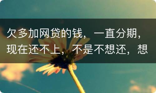 欠多加网贷的钱，一直分期，现在还不上，不是不想还，想和网贷协商延长期限怎么办