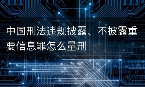 中国刑法违规披露、不披露重要信息罪怎么量刑