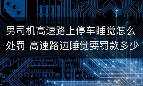 男司机高速路上停车睡觉怎么处罚 高速路边睡觉要罚款多少钱