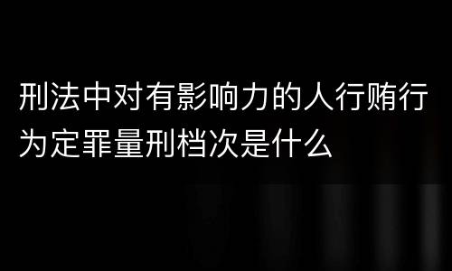 刑法中对有影响力的人行贿行为定罪量刑档次是什么