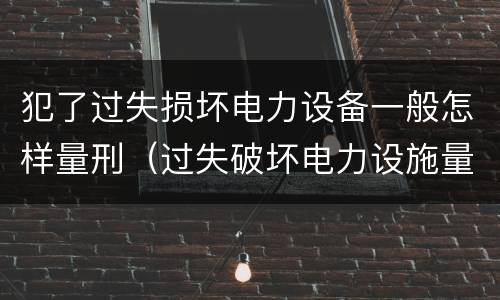 犯了过失损坏电力设备一般怎样量刑（过失破坏电力设施量刑标准）