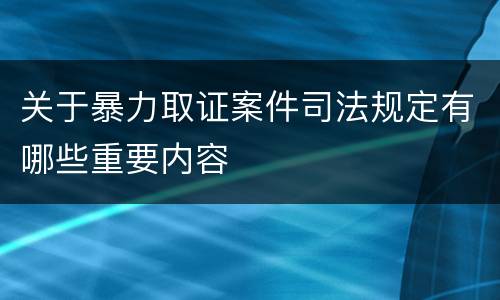 关于暴力取证案件司法规定有哪些重要内容