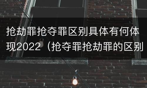 抢劫罪抢夺罪区别具体有何体现2022（抢夺罪抢劫罪的区别）
