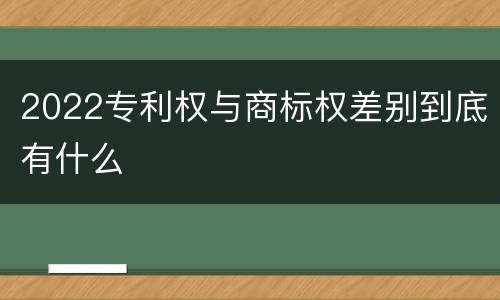 2022专利权与商标权差别到底有什么